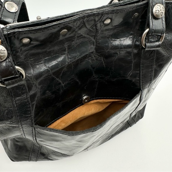 Patricia Nash Benvenuto Rivets Black Leather Tote Shopper Large - Picture 7 of 10